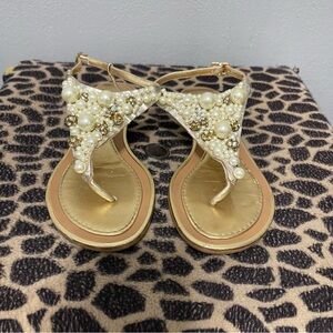 Kate Spade New York Imani Bead And Crystal Thong Sandals Good Womens 8